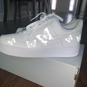 Custom Nike Air Force 1s Reflective Butterly